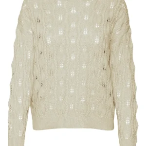 Vmverena Ls O-nk Backdetail Pullove - Ecru