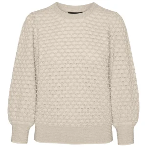 Vmjayda 3/4 O-neck Pullover Ga Rep - Ecru