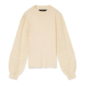 Vmnewlimone Ls Highneck Pullover Boo - Ecru
