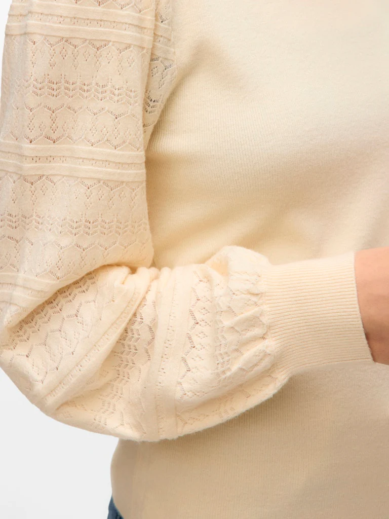 Vmnewlimone Ls Highneck Pullover Boo - Ecru - Afbeelding 3