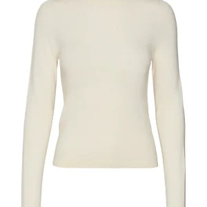 Vmgold Plain Ls Highneck Pullover B - Ecru