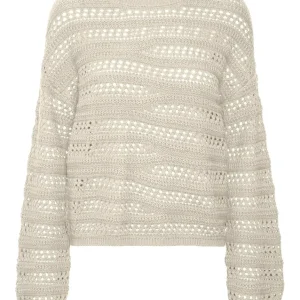 Vmlilja Ls O-neck Pullover Ga - Ecru