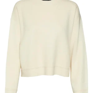 Vmgold Piping Ls O-neck Pullover Ga - Ecru