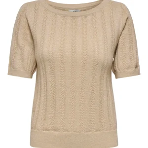 Jdybeauty S/s Boat Neck Glitter Pull Knt - Zand