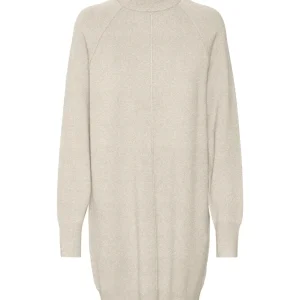 Vmgold Link Ls Short Highneck Dress - Beige