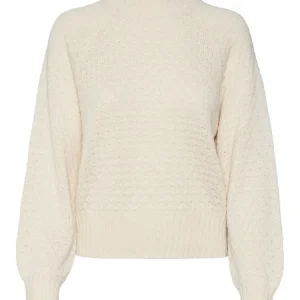 Vmfabulous Bubble Ls Highneck Pull. - Beige