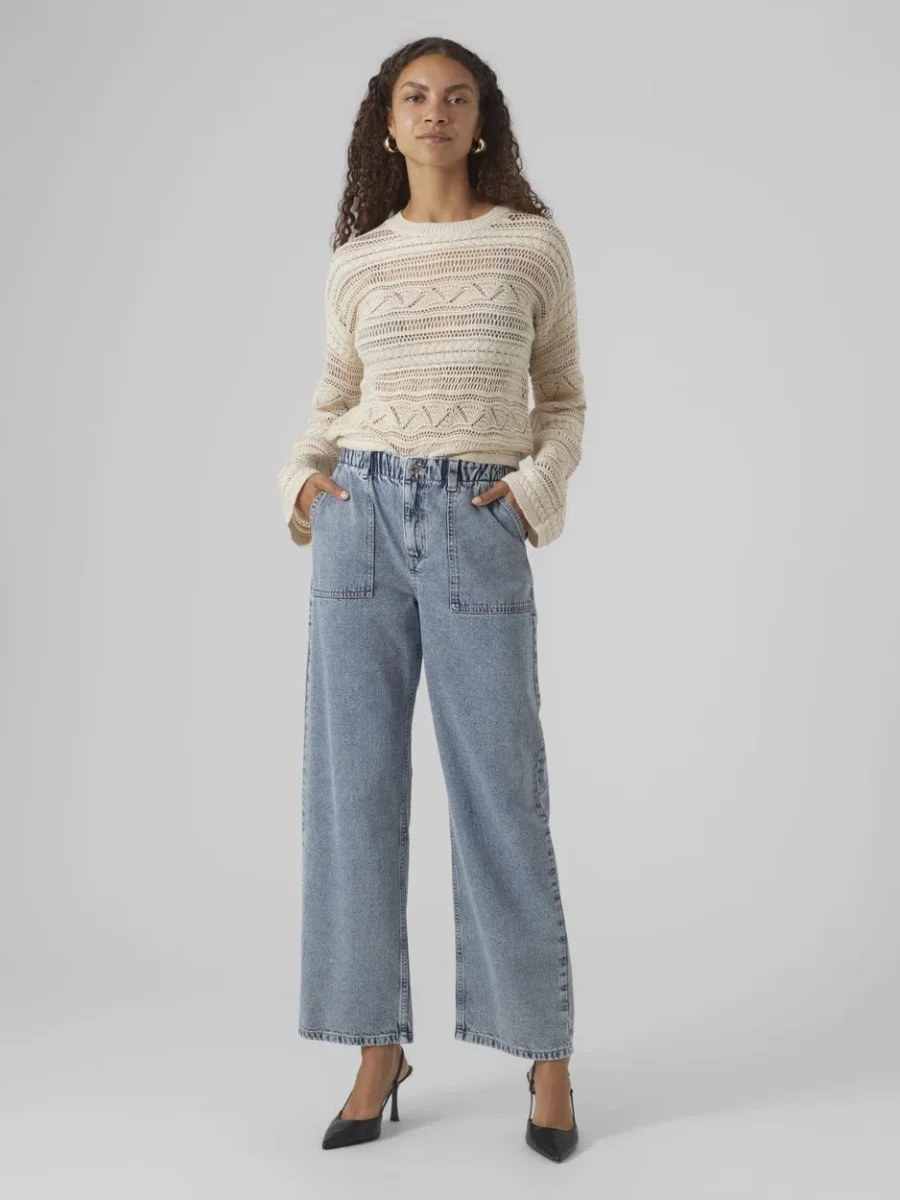 Vmlamar Ls O-neck Pullover - Beige - Afbeelding 3