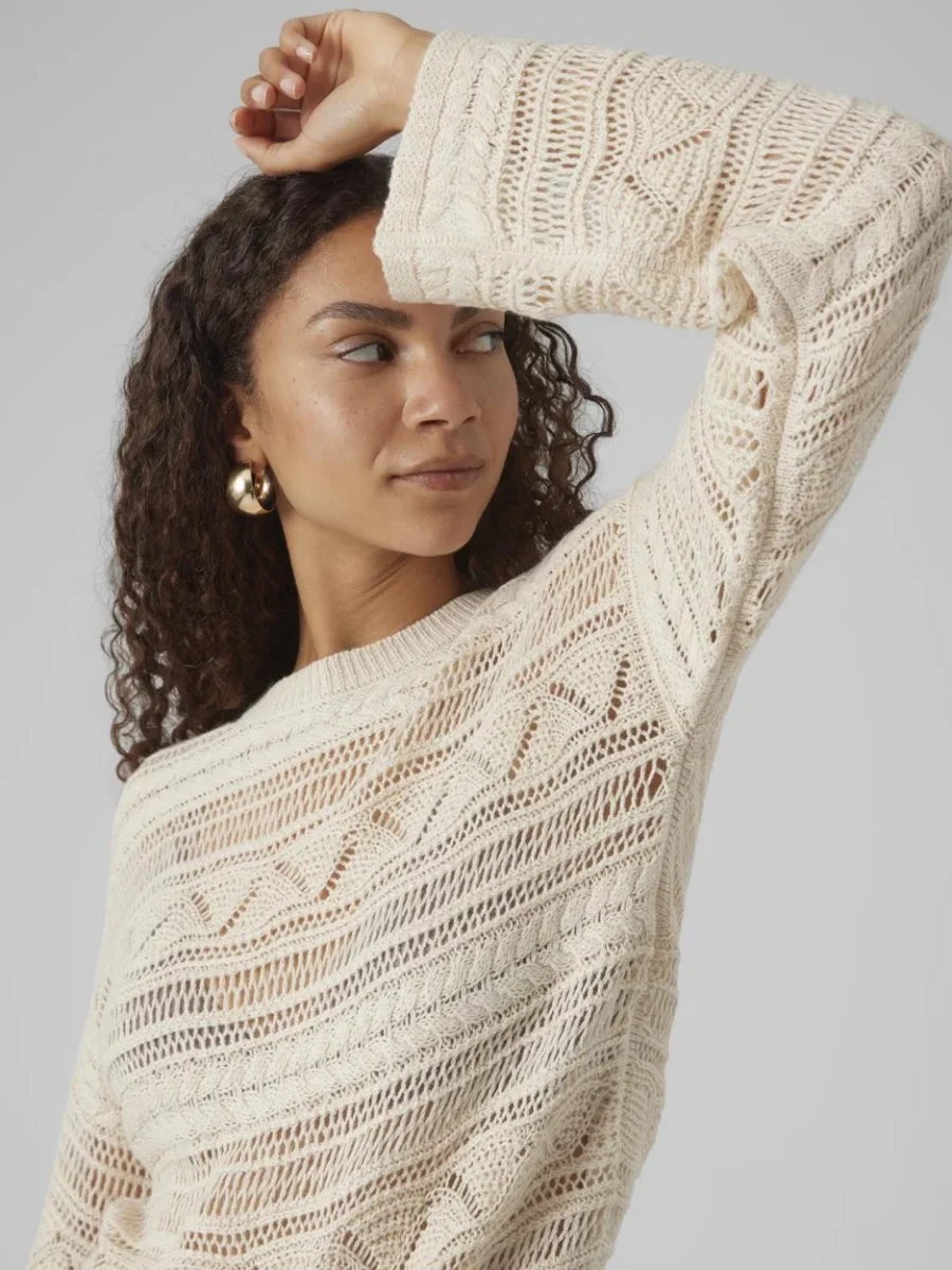 Vmlamar Ls O-neck Pullover - Beige - Afbeelding 5