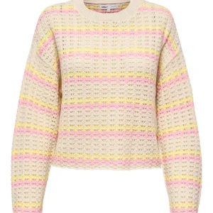 Onlasa Ls O-neck Knt Nca - Zand Dessin