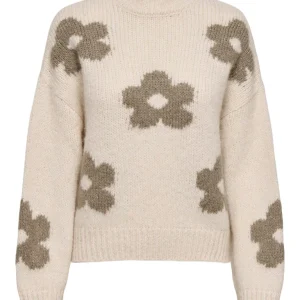 Jdykilian Flower L/s Pullover Knt - Ecru Dessin