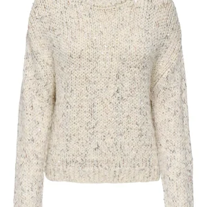 Onlwinter Ls Sequins O-neck Cs Knt - Ecru Dessin