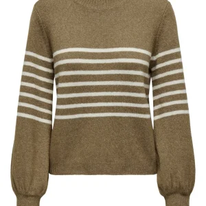 Jdylayla L/s Hn Stripe Pullover Knt - Ecru Dessin