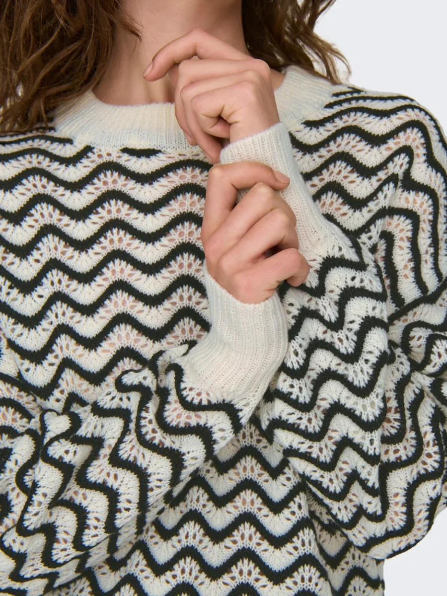 Jdyrita L/s Short Structure Pull Kn - Ecru Dessin - Afbeelding 6
