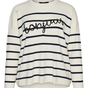 Vmaria Bonjour Ls O-neck Pullover G - Ecru Dessin