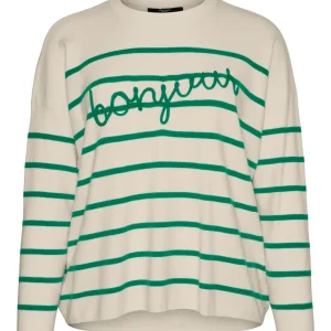 Vmaria Bonjour Ls O-neck Pullover G - Ecru Dessin