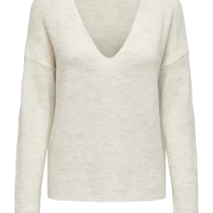 Jdyelanora L/s V-neck Pullo. Knt Noos - Wit Dessin