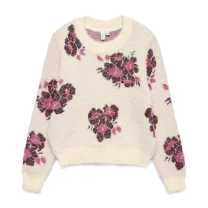 Vmpoilu Flower Ls O-neck Pullover Btq - Wit Dessin