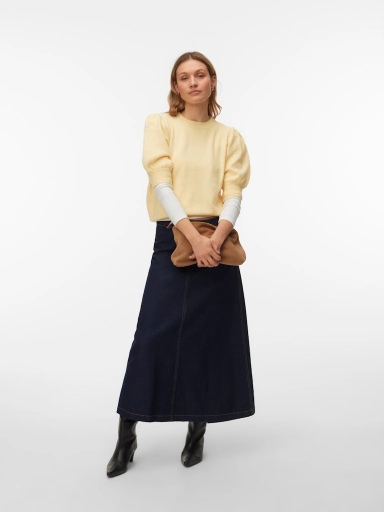 Vmdoffy 2/4 O-neck Pullover Ga Noos - Geel - Afbeelding 3