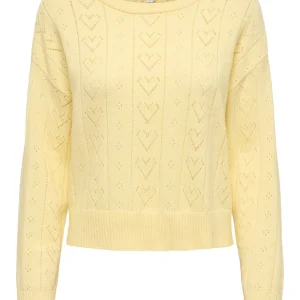 Onlisa Life Ls Struct Boxy Oneck Cc Knt - Geel