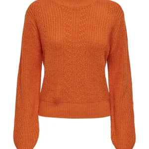 Jdyjusty L/s High Neck Cabel Pull K - Oranje
