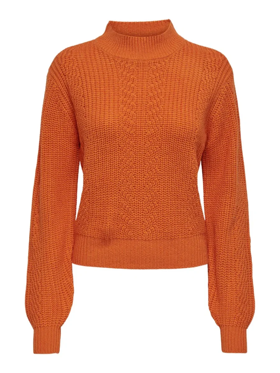 Jdyjusty L/s High Neck Cabel Pull K - Oranje