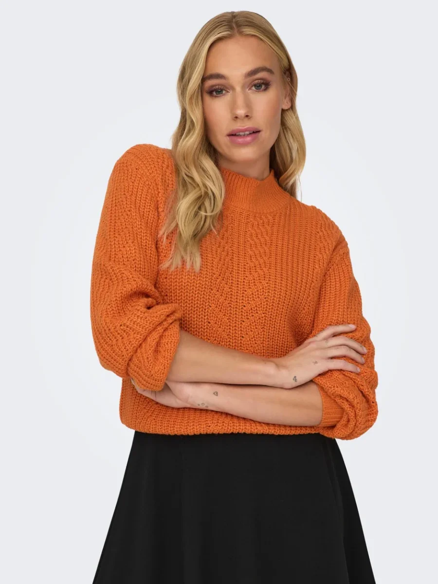 Jdyjusty L/s High Neck Cabel Pull K - Oranje - Afbeelding 4