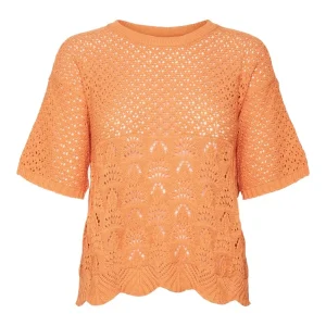 Vmlillie Ss O-neck Short Pullover B - Oranje