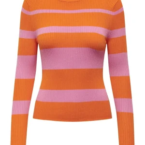 Onlmauve Ls Oneck Knt - Oranje Dessin