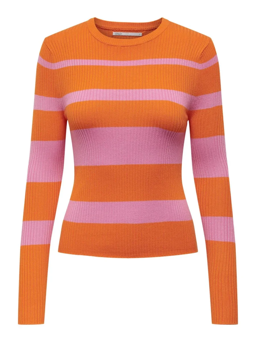 Onlmauve Ls Oneck Knt - Oranje Dessin - Afbeelding 2