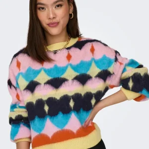 Onlemiily Ls Pullover Ex Knt - Geel Dessin