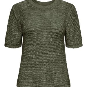 Jdymore Solid S/s Boxy Pullover Knt - Olijf