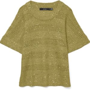 Vmleilani Stripe Ss O-neck Pullover - Olijf