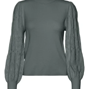 Vmlimone Ls Highneck Pullover Ga Bo - Oud Groen