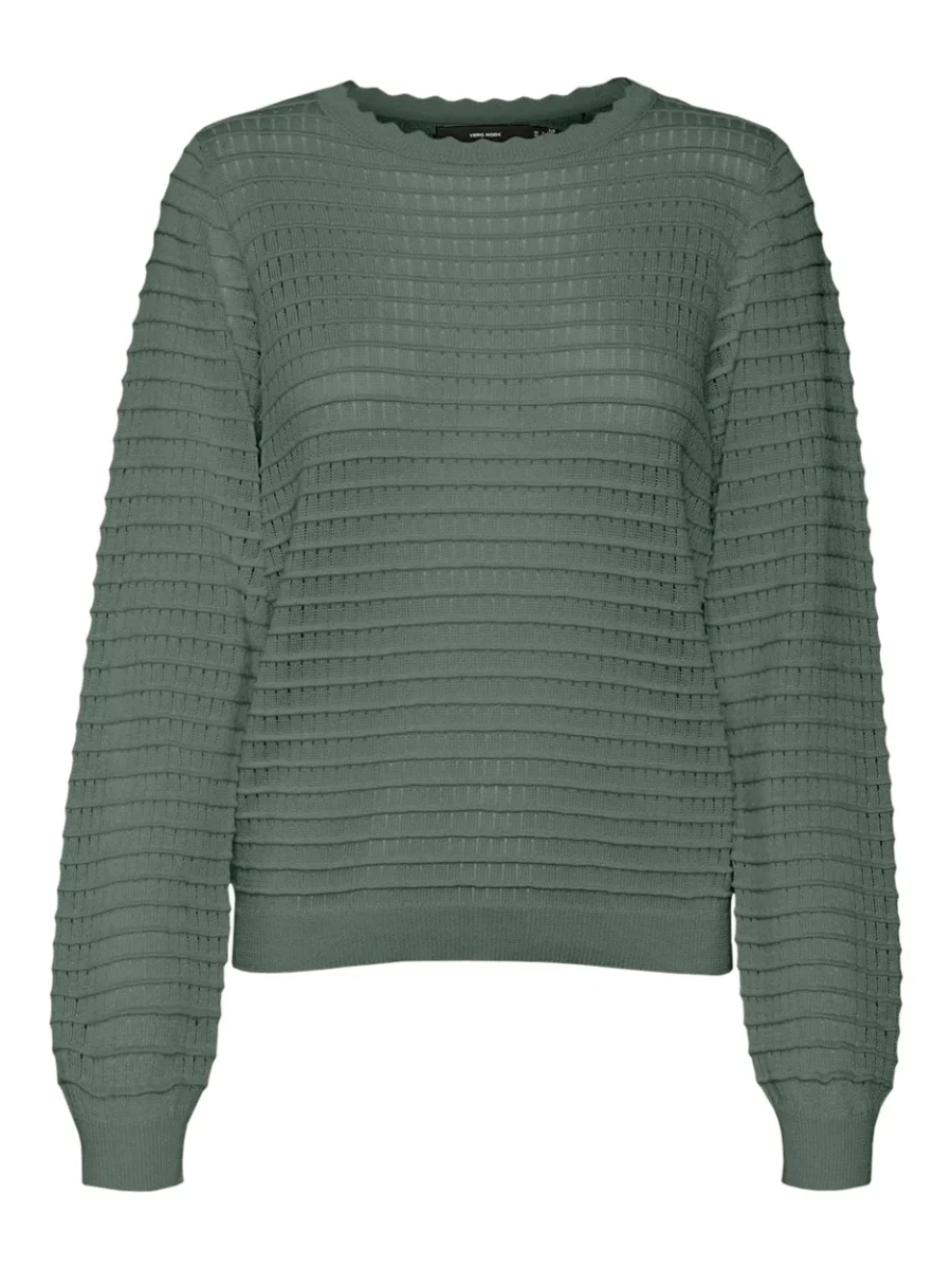 Vmerica Ls O-neck Pullover Ga Boo - Oud Groen - Afbeelding 2