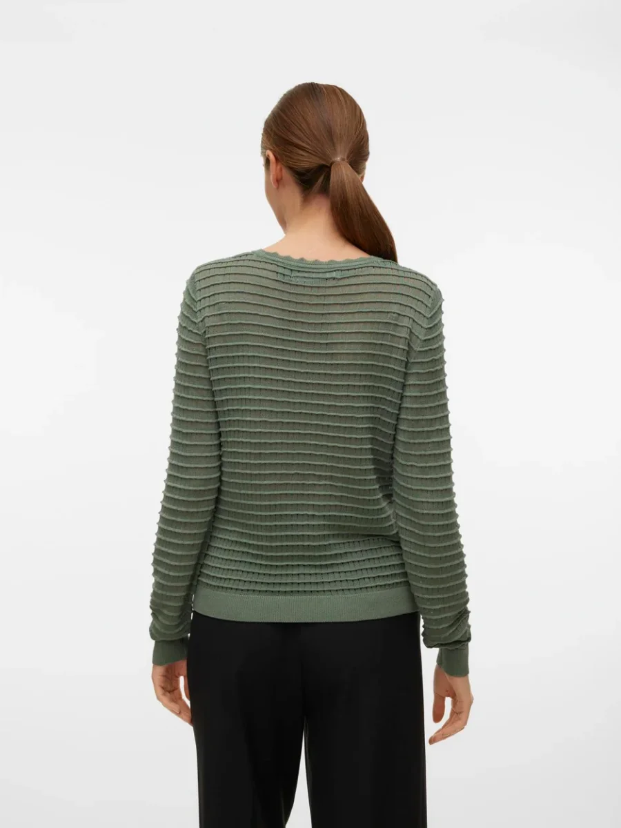 Vmerica Ls O-neck Pullover Ga Boo - Oud Groen - Afbeelding 4