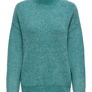 Jdymelia L/s High Neck Pullover Knt - Esmerald