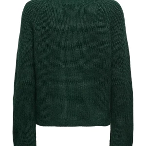 Jdyjusty Tine L/s Hn Slit Pull Knt - Donkergroen