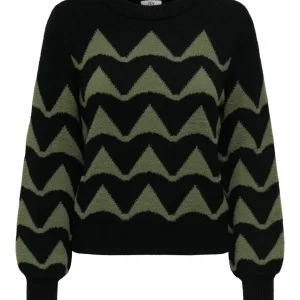 Jdytina L/s Jacquard Pullover Knt - Groen Dessin
