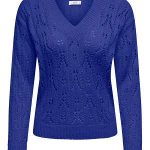 Jdyjudith L/s V-neck Pullover Knt - Blauw