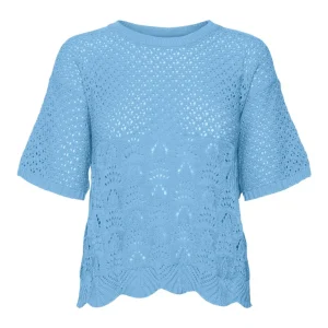 Vmlillie Ss O-neck Short Pullover B - Lichtblauw