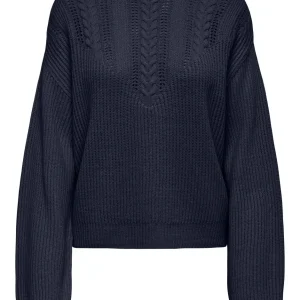 Jdylinn L/s Cable Pullover Knt - Navy