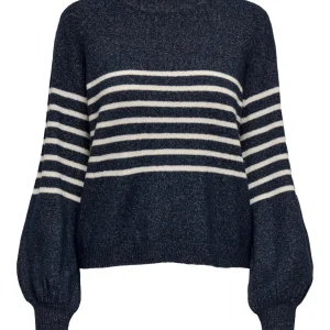 Jdylayla L/s Hn Stripe Pullover Knt - Blauw Dessin
