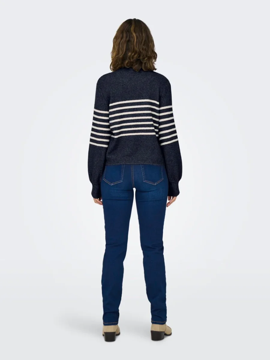 Jdylayla L/s Hn Stripe Pullover Knt - Blauw Dessin - Afbeelding 5