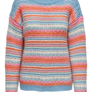 Onlhope Life Ls O-neck Knt - Blauw Dessin