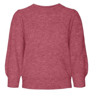 Vmvigga 3/4 Rib Pullover Ga Boo Rep - Framboos