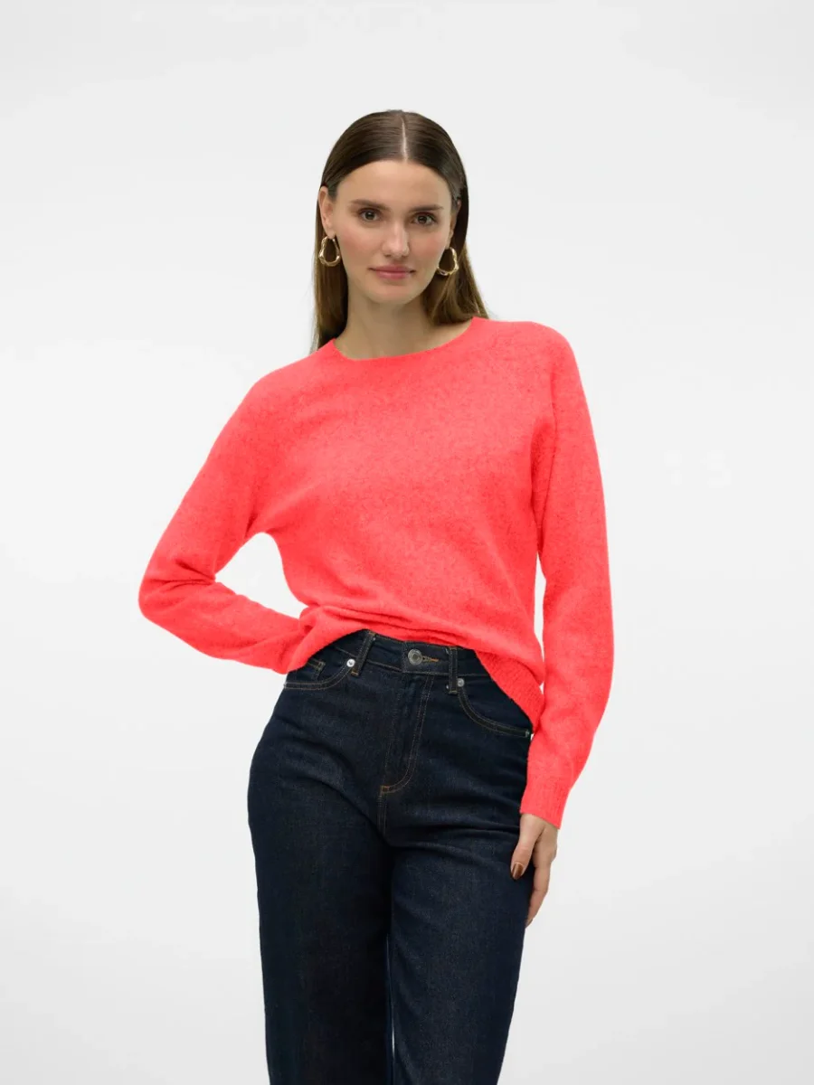 Vmdoffy Ls O-neck Blouse Ga Noos - Rood Melee - Afbeelding 3