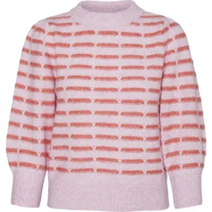Vmcala Ls O-neck Pullover Ga Rep - Rood Dessin