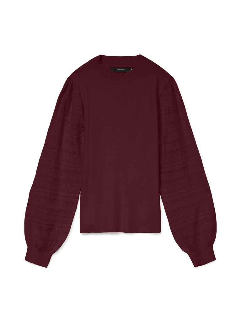 Vmnewlimone Ls Highneck Pullover Boo - Fuchsia