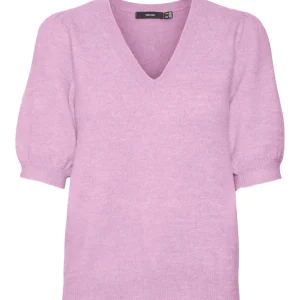 Vmellylefile Ss V-neck Puff Pullove - Roze