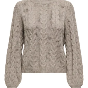 Onlrubina Ls Cable O-neck Knt Noos - Licht Bruin